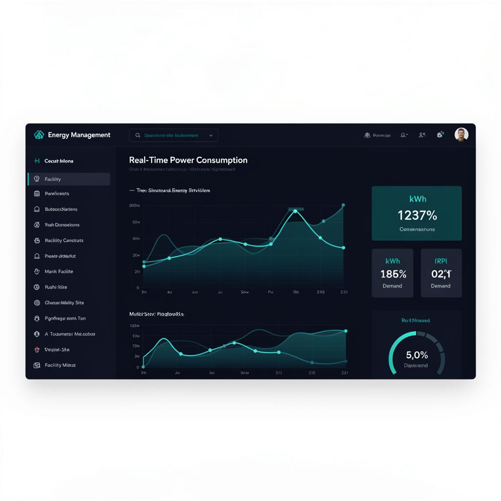 PowerRadar dashboard showing real-time energy consumption integrated with BMS platforms